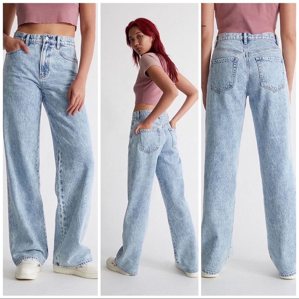 PacSun Eco Light Acid Blue High Waisted Baggy Jeans